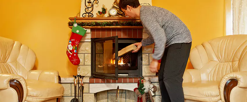 Rusted Metal Fireplace Restoration in The Woodlands, Texas